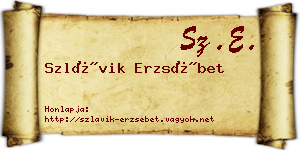 Szlávik Erzsébet névjegykártya