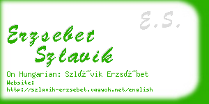 erzsebet szlavik business card